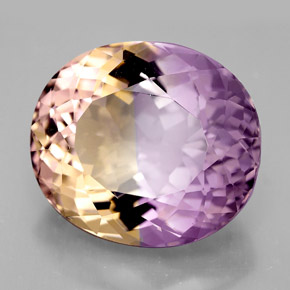 Ametrino bicolor natural 14,82ct, corte oval, IF