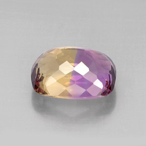 Ametrino bicolor natural 11,72ct, almofada cortada, VVS