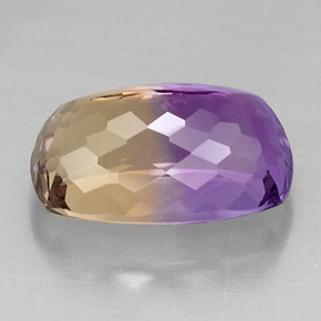 Ametrino bicolor natural 12,47ct, almofada cortada, VVS-VS