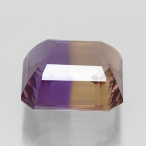 Ametrino bicolor natural 9,94ct, corte esmeralda, VVS