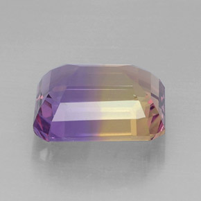 Ametrino bicolor natural 9,61ct, corte esmeralda, VVS