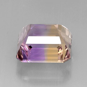 Ametrino bicolor natural 11,17ct, corte esmeralda, VVS