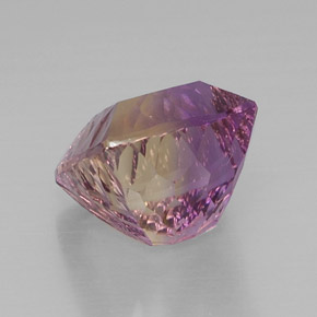 Ametrino bicolor natural 12,65ct, almofada cortada, VVS