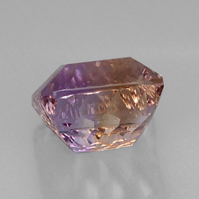 Ametrino bicolor natural 13,21ct, corte esmeralda, VVS