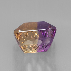 Ametrino bicolor natural 11,34ct, corte esmeralda, VVS