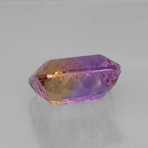Ametrino bicolor natural 9,67ct, corte esmeralda, VVS