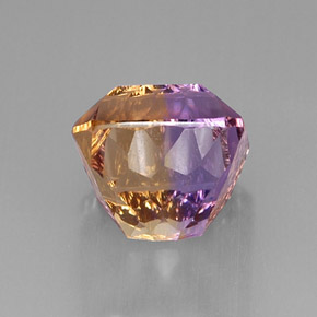 Ametrino bicolor natural 12,72ct, corte esmeralda, VVS