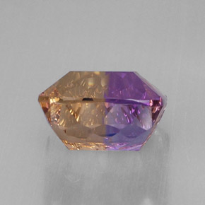 Ametrino bicolor natural 11,58ct, corte esmeralda, VVS