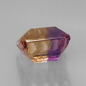Ametrino bicolor natural 10,38ct, corte esmeralda, VVS