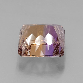 Ametrino bicolor natural 9,03ct, corte esmeralda, VVS