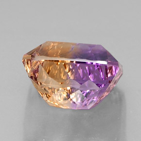 Ametrino bicolor natural 13,58ct, corte esmeralda, VVS