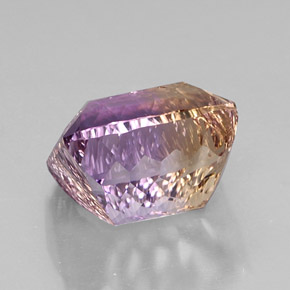 Ametrino bicolor natural 14,73ct, corte esmeralda, VVS-VS