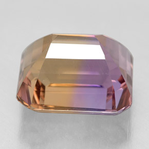 Ametrino bicolor natural 9,41ct, corte esmeralda, VVS