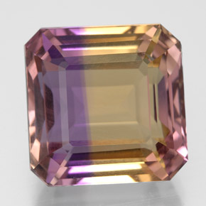 Ametrino bicolor natural 10,20ct, corte esmeralda, VVS