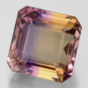 Ametrino bicolor natural 10,20ct, corte esmeralda, VVS
