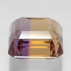 Ametrino bicolor natural 10,20ct, corte esmeralda, VVS