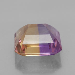 Ametrino bicolor natural 6,91ct, corte esmeralda, VVS
