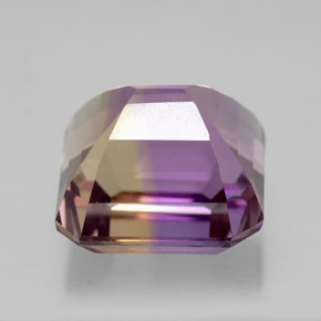 Ametrino bicolor natural 8,35ct, corte esmeralda, VVS