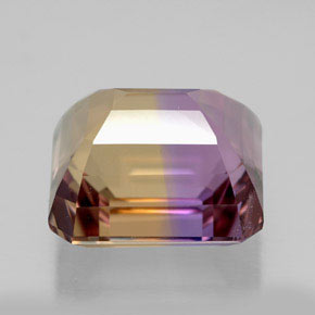 Ametrino bicolor natural 7,14ct, corte esmeralda, VVS