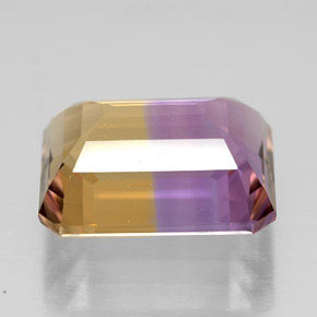 Ametrino bicolor natural 8,63ct, corte esmeralda, IF