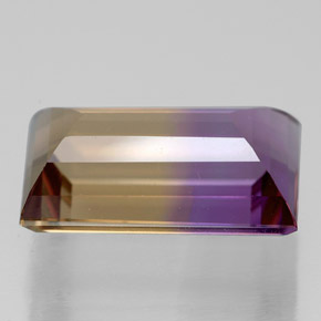 Ametrino bicolor natural 5,51ct, baguete, VVS