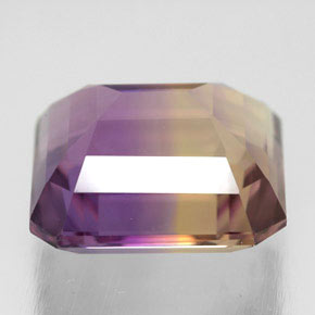 Ametrino bicolor natural 9,04ct, corte esmeralda, VVS