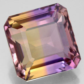 Ametrino bicolor natural 10,74ct, corte esmeralda, VVS-VS