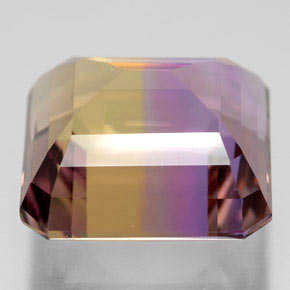 Ametrino bicolor natural 10,74ct, corte esmeralda, VVS-VS