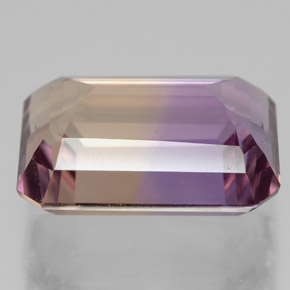 Ametrino bicolor natural 7,91ct, corte esmeralda, VVS-VS