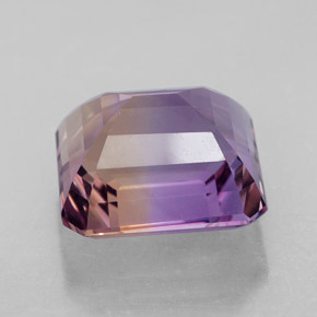 Ametrino bicolor natural 9,87ct, corte esmeralda, VVS