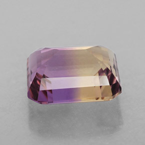 Ametrino bicolor natural 5,25ct, corte esmeralda, VVS