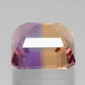 Ametrino bicolor natural 5,91ct, corte esmeralda, VVS