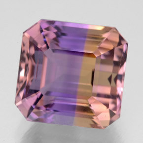 Ametrino bicolor natural 8,63ct, corte esmeralda, VVS-VS