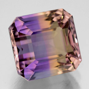 Ametrino bicolor natural 8,63ct, corte esmeralda, VVS-VS