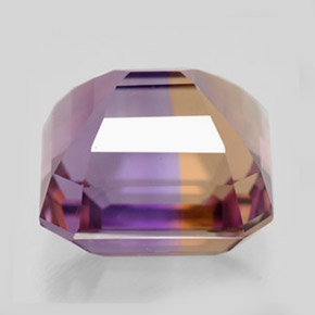 Ametrino bicolor natural 8,63ct, corte esmeralda, VVS-VS
