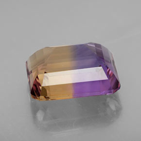 Ametrino bicolor natural 10,02ct, corte esmeralda, VVS