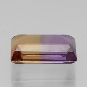 Ametrino bicolor natural 4,34ct, baguete, VVS