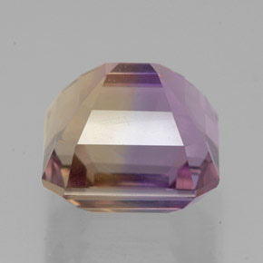 Ametrino bicolor natural 6,36ct, corte esmeralda, VVS