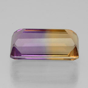 Ametrino bicolor natural 7,46ct, baguete, VVS-VS