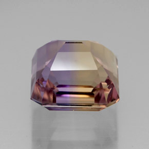 Ametrino bicolor natural 5,66ct, corte esmeralda, VVS