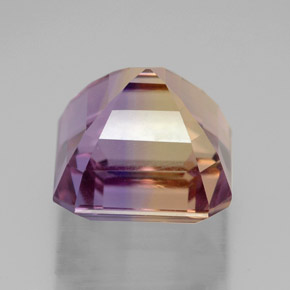 Ametrino bicolor natural 7,68ct, corte esmeralda, VVS