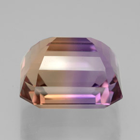 Ametrino bicolor natural 9,48ct, corte esmeralda, VVS