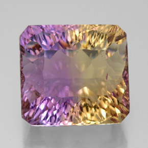 Ametrino bicolor natural 13,95ct, corte esmeralda, VVS-VS