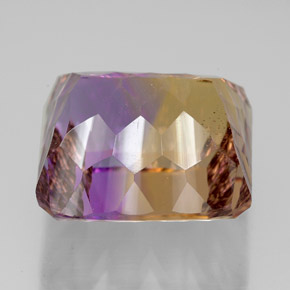 Ametrino bicolor natural 13,95ct, corte esmeralda, VVS-VS