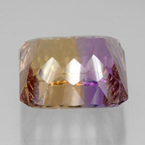 Ametrino bicolor natural 13,66ct, corte esmeralda, VVS