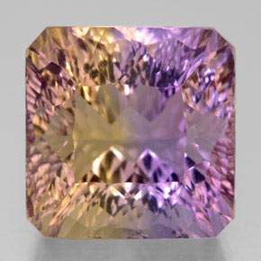 Ametrino bicolor natural 14,05ct, corte esmeralda, VVS
