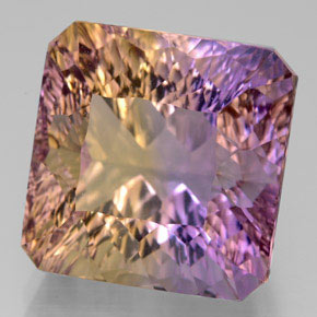 Ametrino bicolor natural 14,05ct, corte esmeralda, VVS
