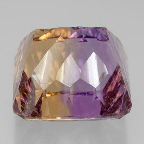 Ametrino bicolor natural 14,05ct, corte esmeralda, VVS