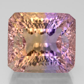 Ametrino bicolor natural 14,66ct, corte esmeralda, VVS
