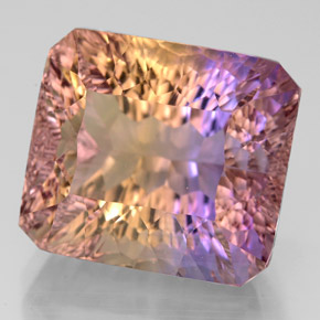Ametrino bicolor natural 14,66ct, corte esmeralda, VVS